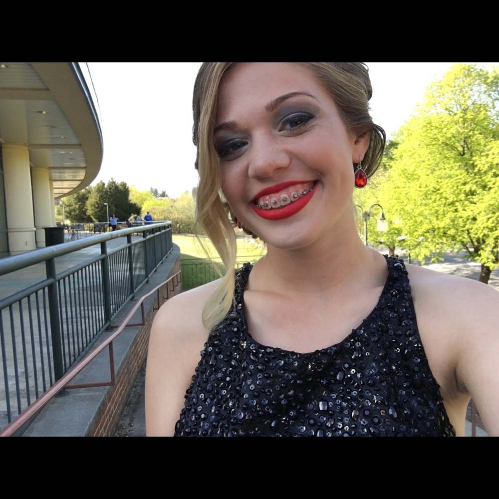 Flowered prom dress